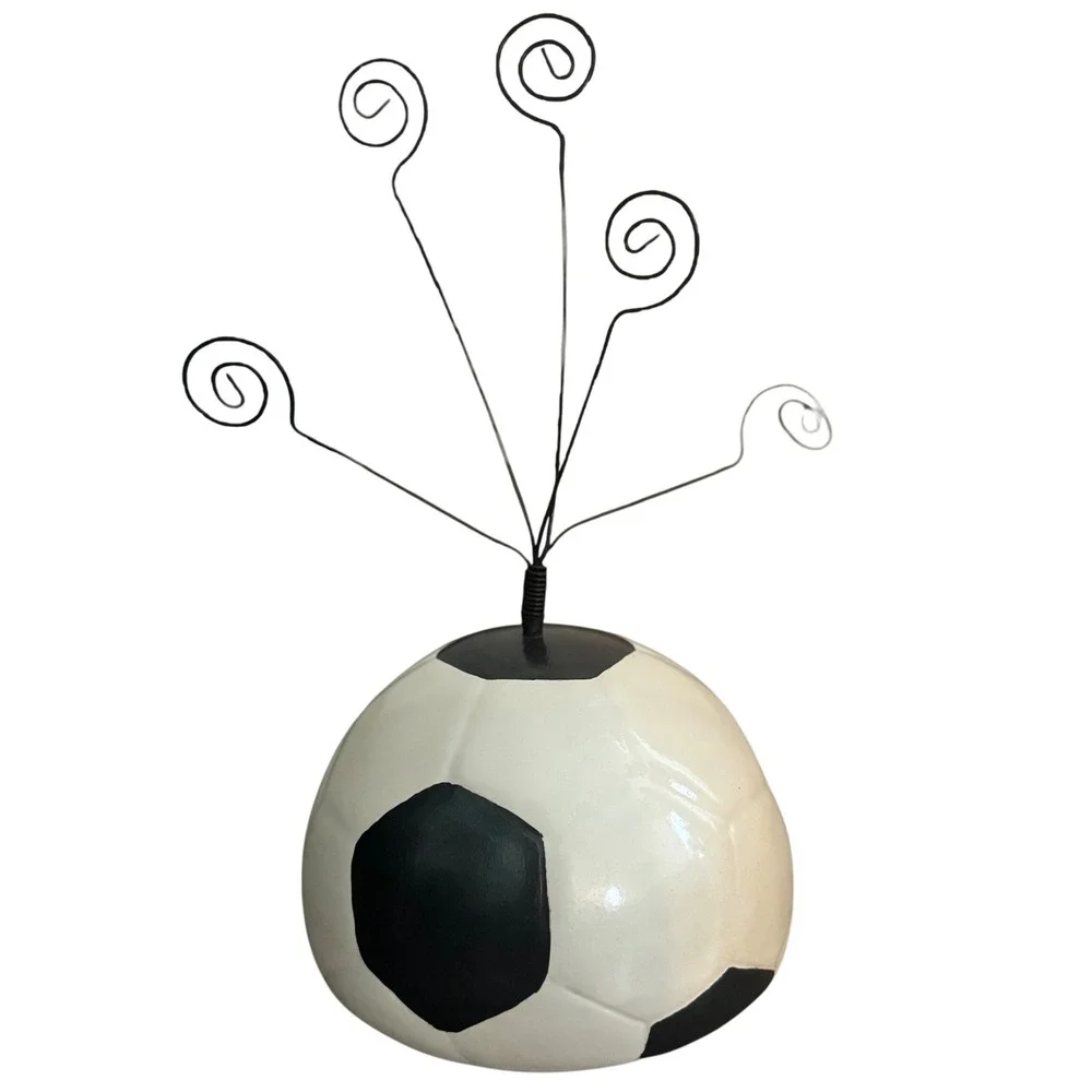 Large Soccer Ball Photo Holder with 5 Wire Photo Clips Sports Display Decoration